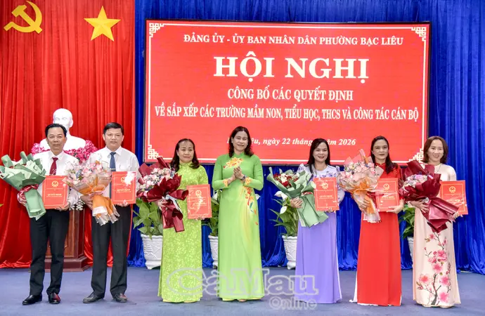 Sau sắp xếp, phường Bạc Liêu còn 6 trường mầm non, tiểu học và THCS                   