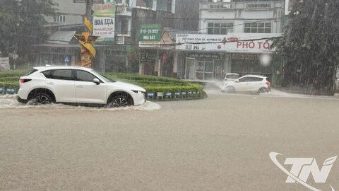 Mưa lớn gây ngập úng cục bộ tại một số địa phương phía Bắc Thái Nguyên