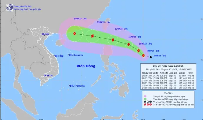 Xuất hiện siêu bão số 9 Ragasa hình thành trên biển Đông