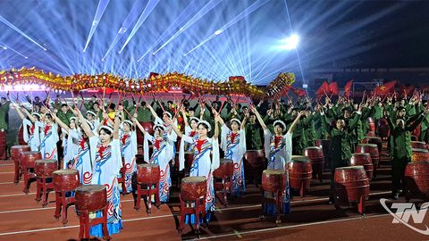 Tổng duyệt chương trình khai mạc Giải Bóng đá Tứ hùng - Thái Nguyên năm 2025