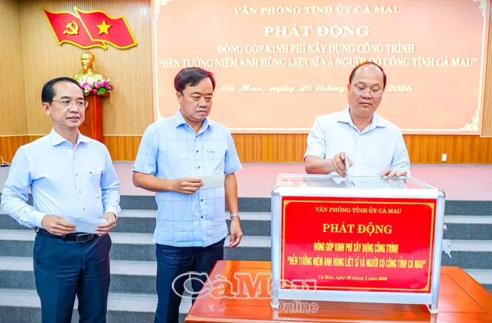 Cà Mau phát động ủng hộ Quỹ xây dựng Đền tưởng niệm Anh hùng liệt sĩ, người có công