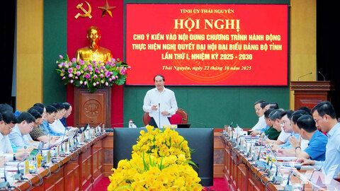 Huy động nguồn lực thực hiện hiệu quả Nghị quyết Đại hội Đảng bộ tỉnh Thái Nguyên lần thứ I