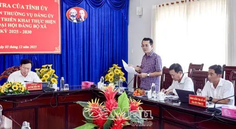 Đoàn kiểm tra của Tỉnh uỷ làm việc với xã Phước Long