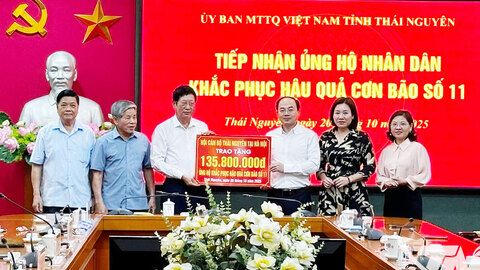 Hội Cán bộ Thái Nguyên tại Hà Nội: Hỗ trợ hơn 1 tỷ đồng khắc phục hậu quả thiên tai