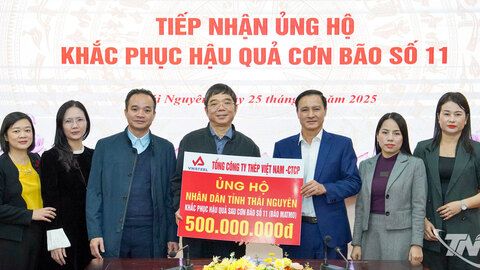 Tổng Công ty Thép Việt Nam hỗ trợ tỉnh Thái Nguyên 500 triệu đồng khắc phục hậu quả mưa lũ
