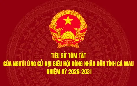 Tiểu sử tóm tắt của người ứng cử đại biểu Hội đồng nhân dân tỉnh Cà Mau nhiệm kỳ 2026-2031 (Đơn vị bầu cử số 9)