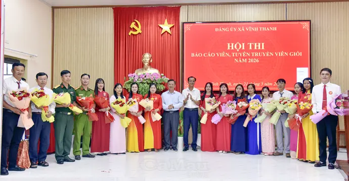 Xã Vĩnh Thanh khai mạc Hội thi báo cáo viên, tuyên truyền viên giỏi năm 2026