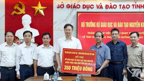 Bộ trưởng Nguyễn Kim Sơn động viên, hỗ trợ ngành Giáo dục Thái Nguyên