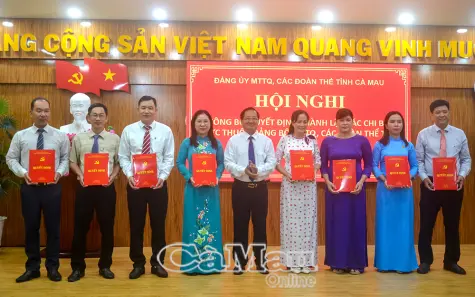 Thành lập 23 chi bộ trực thuộc Đảng bộ Mặt trận Tổ quốc, các đoàn thể tỉnh Cà Mau