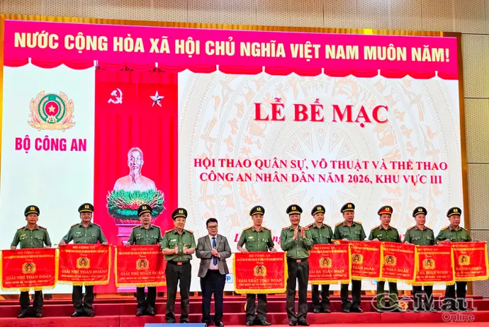 Công an Cà Mau giành giải Ba toàn đoàn tại Hội thao CAND khu vực III