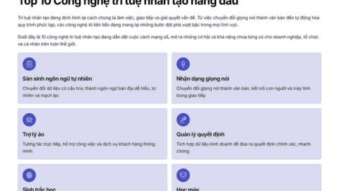 Top 10 công nghệ trí tuệ nhân tạo dẫn dắt kỷ nguyên số