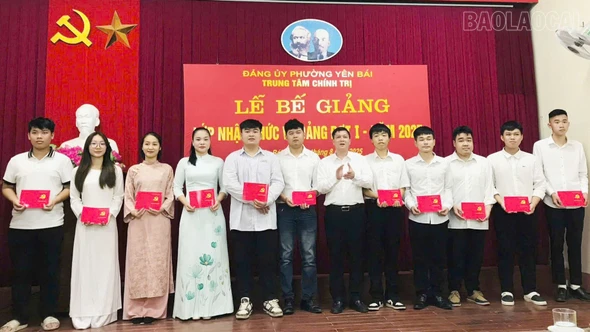 Phường Yên Bái: Bế giảng lớp bồi dưỡng nhận thức về Đảng đợt I năm 2025