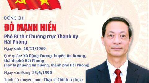 Đồng chí Đỗ Mạnh Hiến giữ chức Phó bí thư Thường trực Thành ủy Hải Phòng nhiệm kỳ 2025 - 2030