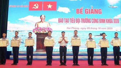 74 học viên hoàn thành khóa đào tạo tiểu đội trưởng công binh