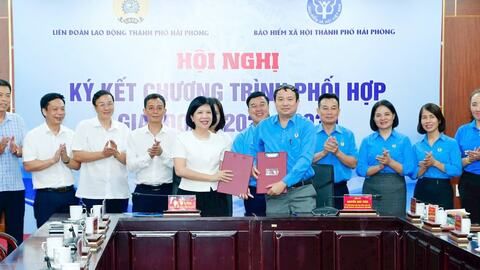 Liên đoàn Lao động - Bảo hiểm Xã hội thành phố ký kết chương trình phối hợp giai đoạn 2025 - 2030