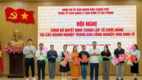 Thành lập 5 tổ chức đảng trong doanh nghiệp ở Hải Phòng