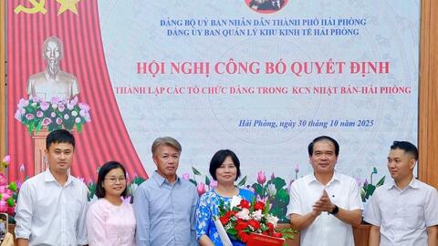 Khu công nghiệp Nhật Bản – Hải Phòng có tỷ lệ tổ chức đảng trong doanh nghiệp FDI cao nhất thành phố