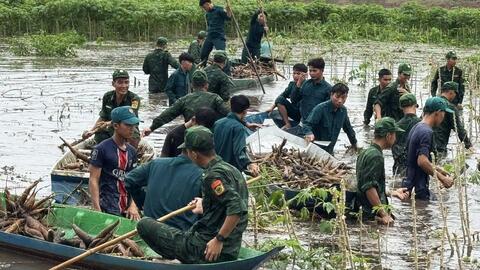 Đồn Biên phòng Vĩnh Điều giúp dân thu hoạch hoa màu chạy lũ