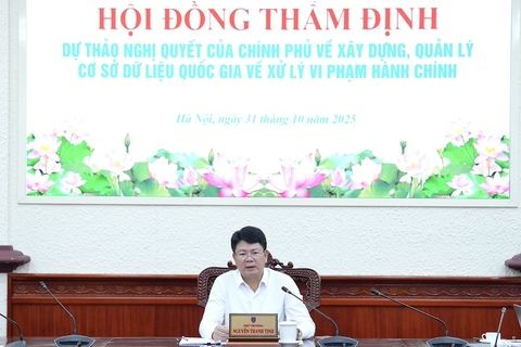 Thẩm định Nghị quyết về xây dựng, quản lý Cơ sở dữ liệu quốc gia về xử lý vi phạm hành chính