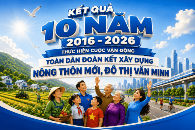 [Infographic] - Kết quả 10 năm (2016 - 2026) thực hiện Cuộc vận động “Toàn dân đoàn kết xây dựng nông thôn mới, đô thị văn minh” tại Đà Nẵng