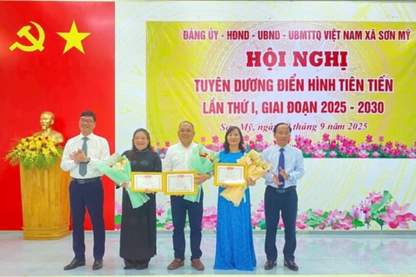 Xã Sơn Mỹ tuyên dương 3 tập thể, 11 cá nhân điển hình tiên tiến, giai đoạn 2025-2030