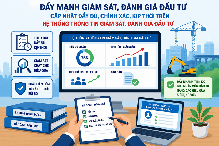 Triển khai báo cáo trên Hệ thống thông tin giám sát, đánh giá đầu tư