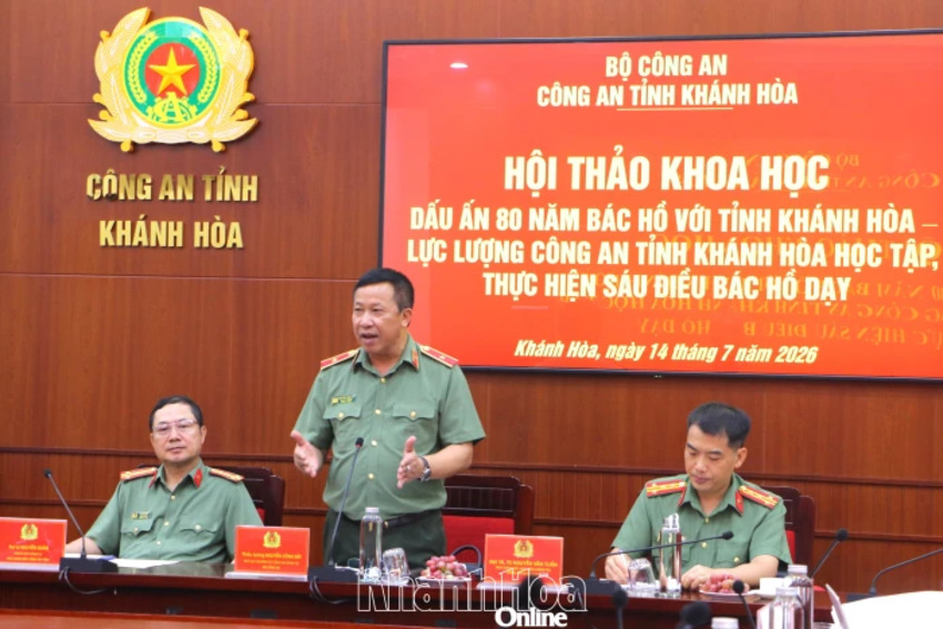 Hội thảo khoa học Dấu ấn 80 năm Bác Hồ với tỉnh Khánh Hòa - Lực lượng Công an tỉnh học tập, thực hiện Sáu điều Bác Hồ dạy