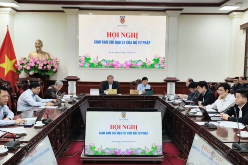 Hội nghị giao ban Ban Chỉ đạo 57 của Bộ Tư pháp về đổi mới sáng tạo, chuyển đổi số