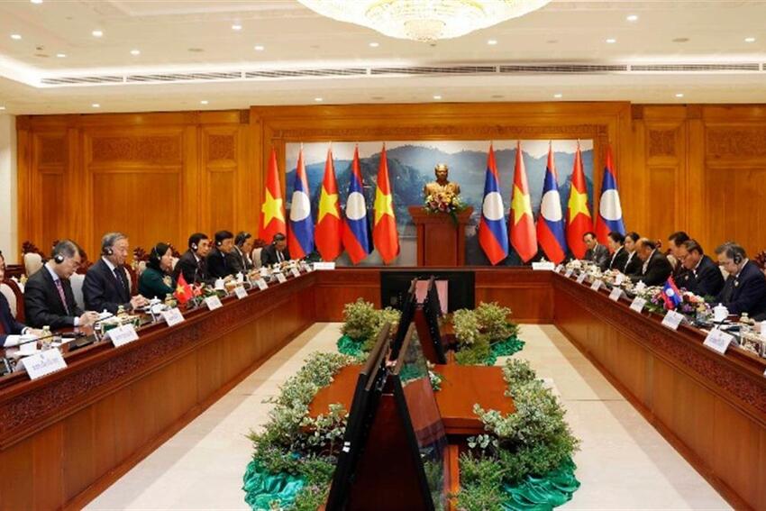 Tổng Bí thư Tô Lâm hội kiến Chủ tịch Quốc hội Lào Saysomphone Phomvihane