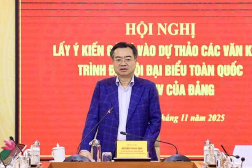 Hội nghị lấy ý kiến góp ý vào dự thảo Văn kiện trình Đại hội Đại biểu toàn quốc lần thứ XIV của Đảng
