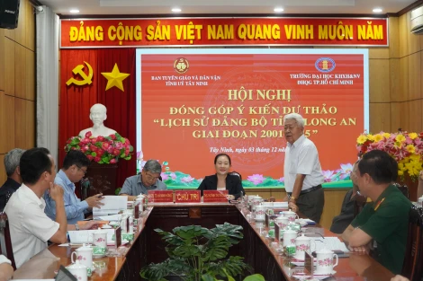Đóng góp ý kiến hoàn thiện dự thảo 'Lịch sử Đảng bộ tỉnh Long An giai đoạn 2001-2025'