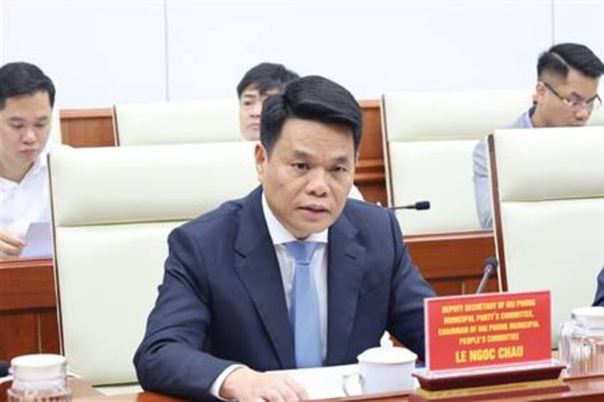 Chủ tịch UBND thành phố Lê Ngọc Châu làm việc với Tập đoàn CTP Invest Ltd  và Tập đoàn Kinh Bắc về việc hợp tác đầu tư tại Hải Phòng