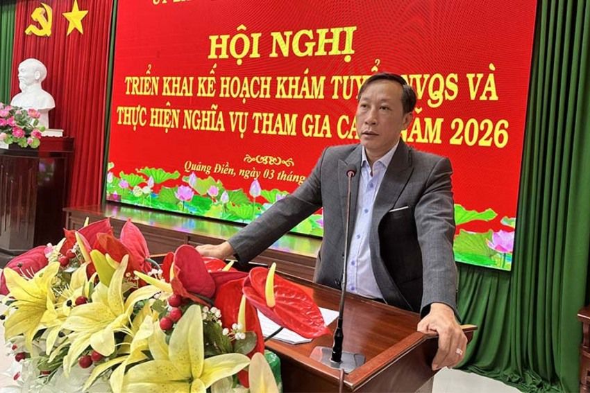 Quảng Điền: Phát lệnh khám, tuyển công dân thực hiện nghĩa vụ quân sự và công an nhân dân năm 2026