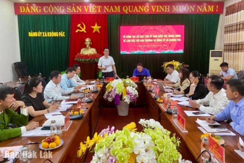 Tổ công tác 2027 của Ủy ban Kiểm tra Trung ương làm việc với Đảng ủy xã Krông Pắc về vận hành chính quyền địa phương 2 cấp