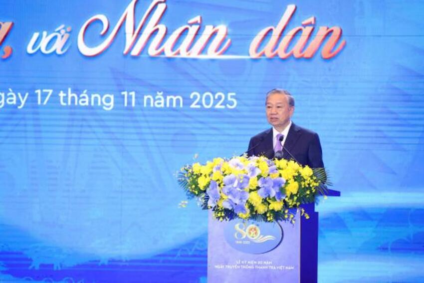 Tổng Bí thư Tô Lâm dự và phát biểu tại Lễ kỷ niệm 80 năm ngày truyền thống Thanh tra Việt Nam