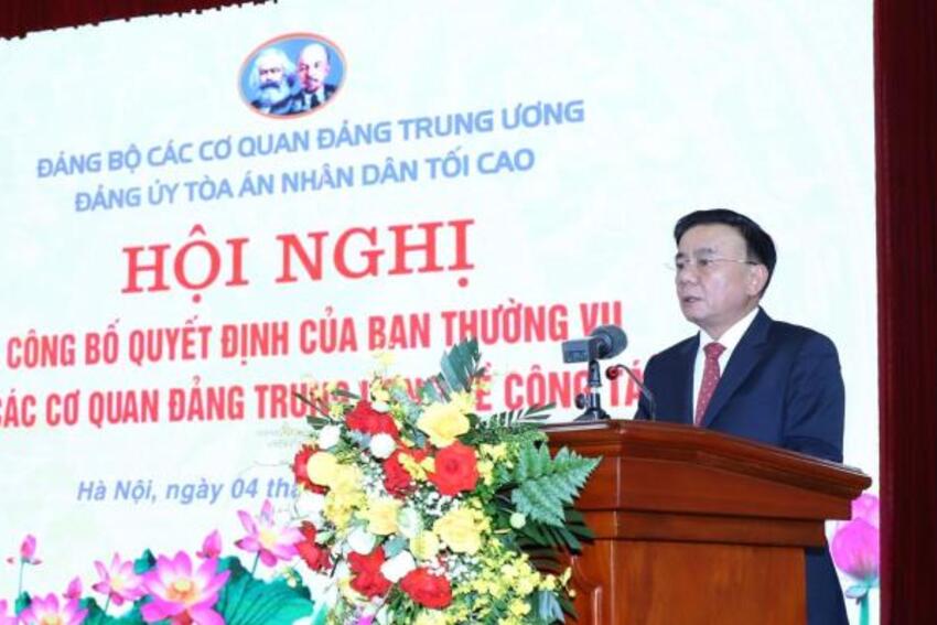 Đồng chí Nguyễn Văn Quảng giữ chức Bí thư Đảng ủy Toàn án nhân dân Tối cao