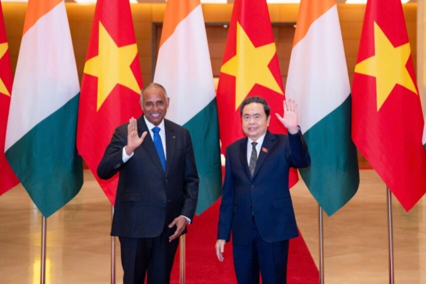 Chủ tịch Quốc hội Trần Thanh Mẫn chủ trì Lễ đón và Hội đàm với Chủ tịch Quốc hội Bờ Biển Ngà Patrick Achi