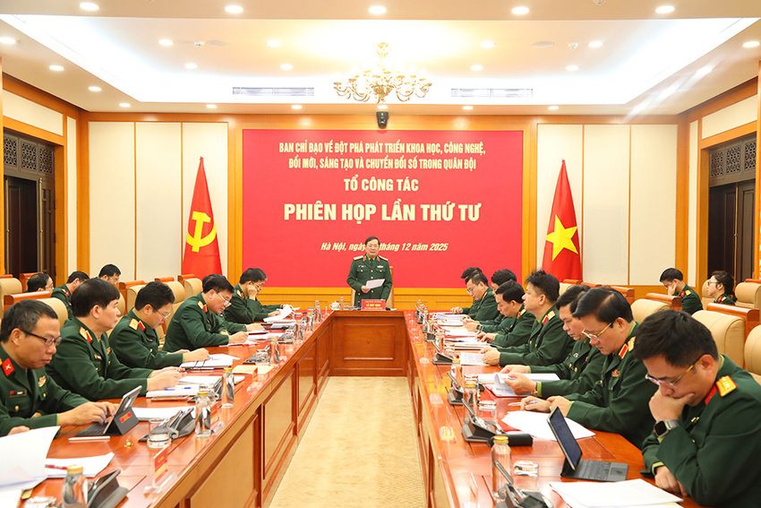 Phiên họp lần thứ tư Tổ công tác của Ban Chỉ đạo về đột phá phát triển KHCN, đổi mới sáng tạo và chuyển đổi số trong Quân đội