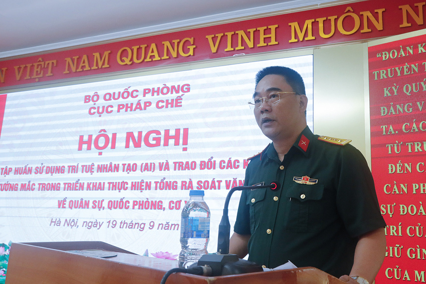 Tập huấn ứng dụng trí tuệ nhân tạo trong tổng rà soát văn bản quy phạm pháp luật về quân sự, quốc phòng, cơ yếu