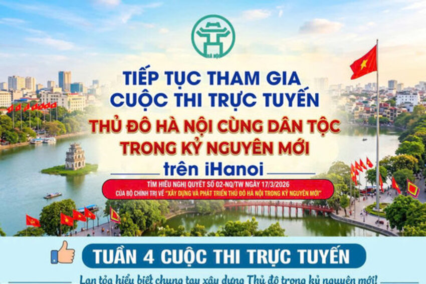 Tiếp tục tham gia cuộc thi trực tuyến "Thủ đô Hà Nội cùng dân tộc trong kỷ nguyên mới" trên iHanoi
