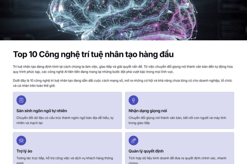 Top 10 công nghệ trí tuệ nhân tạo dẫn dắt kỷ nguyên số