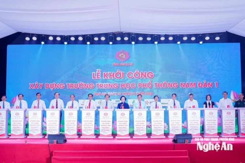 Long trọng Lễ khởi công xây dựng Trường THPT Nam Đàn 1