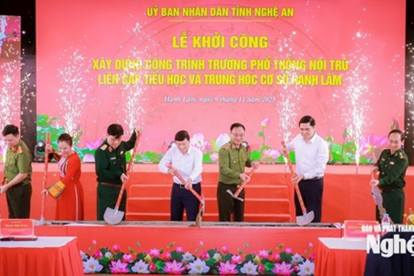 Nghệ An đồng loạt khởi công 9 trường phổ thông liên cấp khu vực biên giới