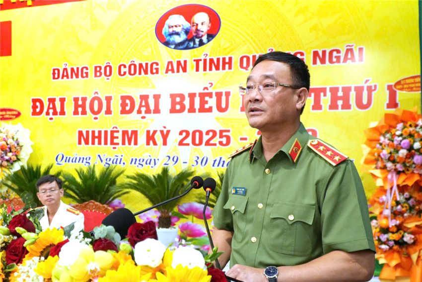 Thứ trưởng Phạm Thế Tùng dự Đại hội đại biểu Đảng bộ Công an tỉnh Quảng Ngãi lần thứ I, nhiệm kỳ 2025 - 2030