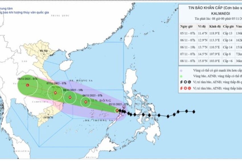 Bão số 13, giật cấp 16, cách đảo Song Tử Tây 480km
