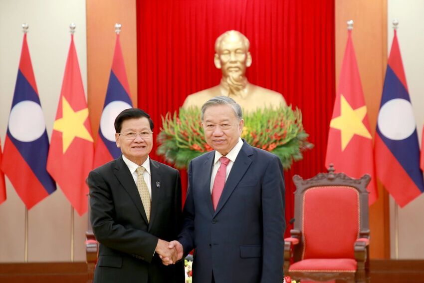 Tổng Bí thư Tô Lâm tiếp Tổng Bí thư, Chủ tịch nước Lào Thongloun Sisoulith