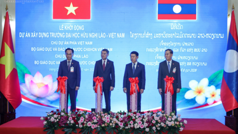 Hai Thủ tướng dự lễ khởi động xây dựng Trường Đại học Hữu nghị Lào - Việt Nam