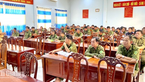 Công an tỉnh An Giang huấn luyện nghiệp vụ cho lực lượng bảo vệ an ninh, trật tự ở cơ sở