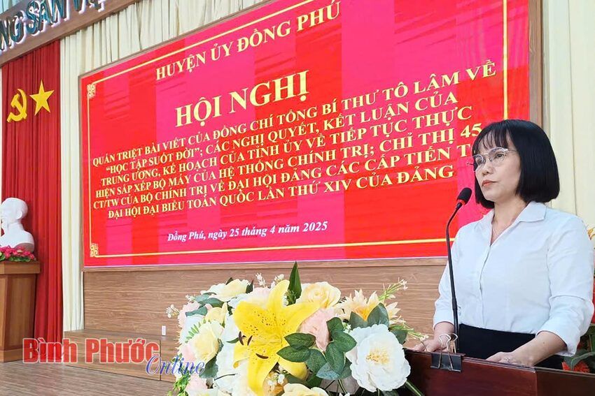 Đồng Phú: Triển khai nội dung về sắp xếp tổ chức bộ máy và đại hội Đảng