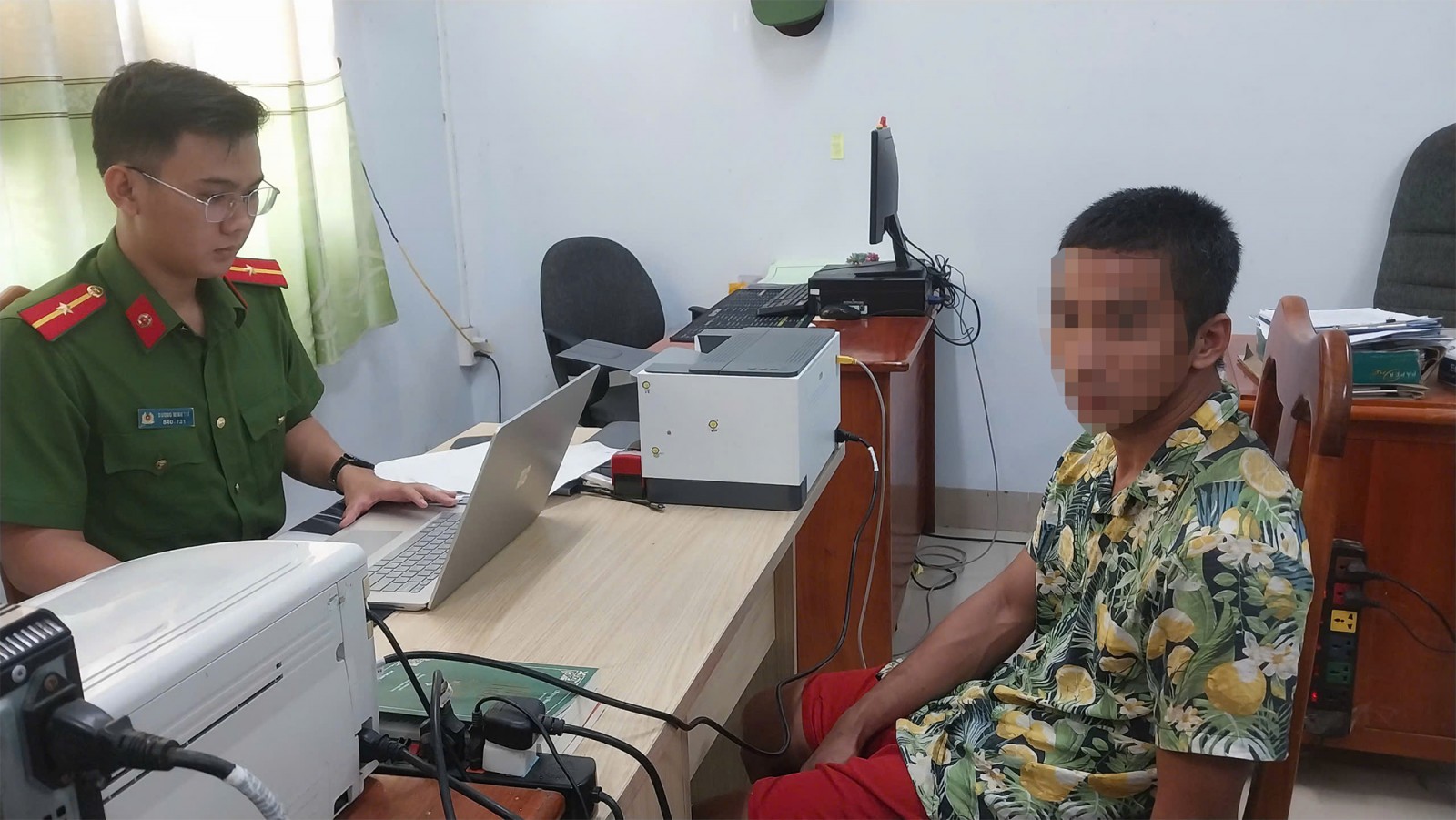 Công an phường Tịnh Biên bắt giữ đối tượng trộm cắp dây điện